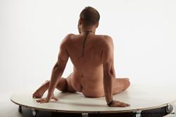 Nude Man White Sitting poses - simple Average Short Brown Sitting poses - ALL Realistic